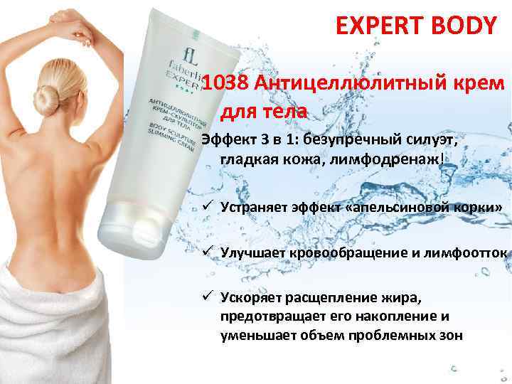 EXPERT BODY 1038 Антицеллюлитный крем для тела Эффект 3 в 1: безупречный силуэт, гладкая