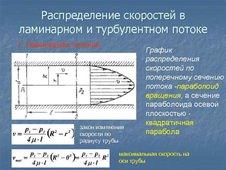 Течение потока. Распределение скоростей в трубе турбулентный поток. Турбулентный и ламинарный поток жидкости в трубопроводе. Турбулентное течение жидкости в трубах. Турбулентный режим течения жидкости.