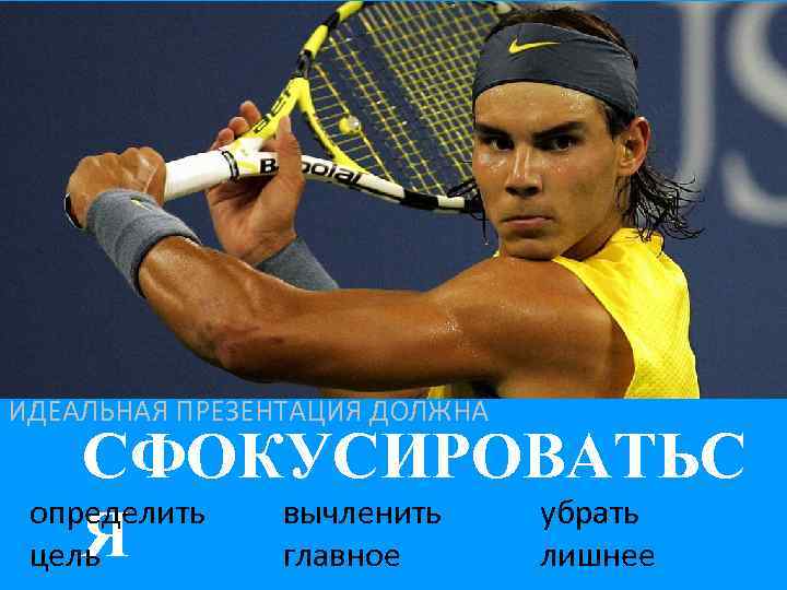 ИДЕАЛЬНАЯ ПРЕЗЕНТАЦИЯ ДОЛЖНА СФОКУСИРОВАТЬС определить вычленить убрать Я цель главное лишнее 