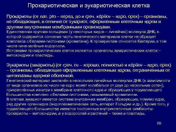 Прокариотическая и эукариотическая клетка Прокариоты (от лат. pro – перед, до и греч. κάρῠον