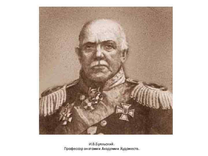 И. В. Буяльский. Профессор анатомии Академии Художеств. 