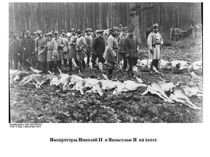 Императоры Николай II и Вильгельм II на охоте 