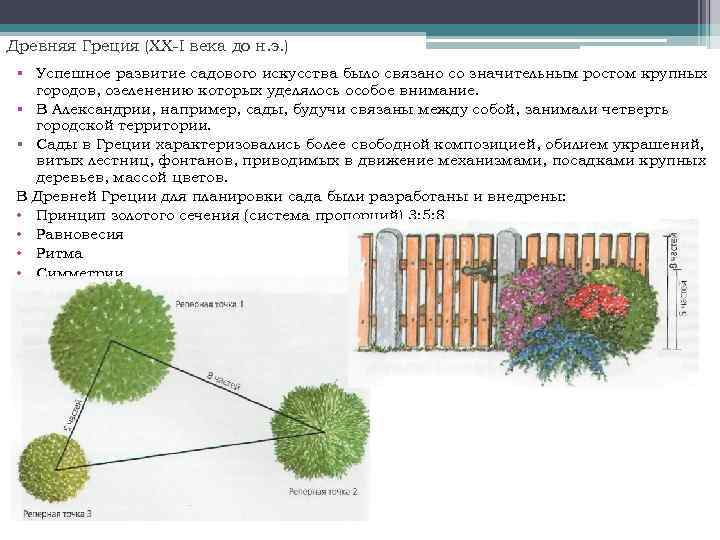 Древняя Греция (XX-I века до н. э. ) § Успешное развитие садового искусства было