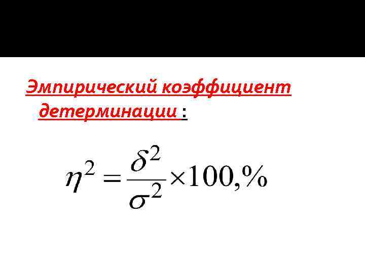 Эмпирический коэффициент детерминации : 