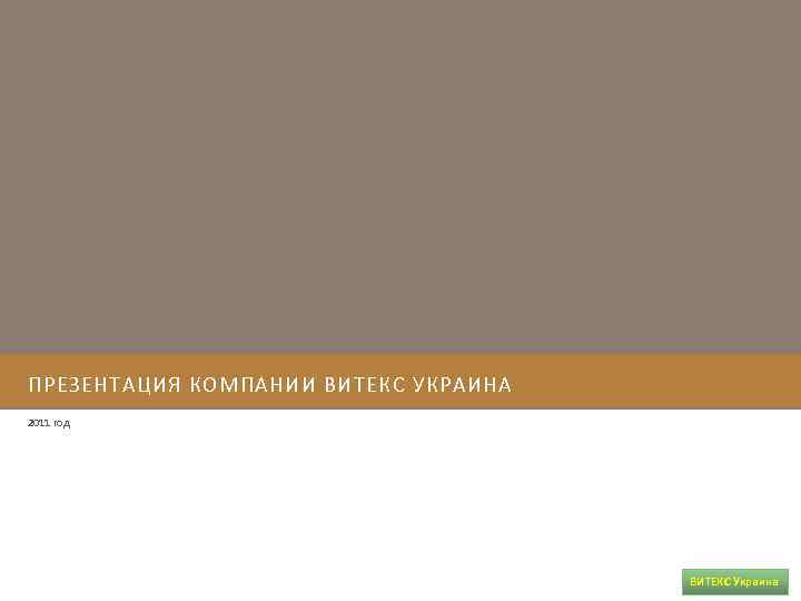 ПРЕЗЕНТАЦИЯ КОМПАНИИ ВИТЕКС УКРАИНА 2011 год ВИТЕКС Украина 