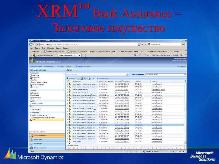 ™ Bank Assurance – XRM Залоговое имущество 