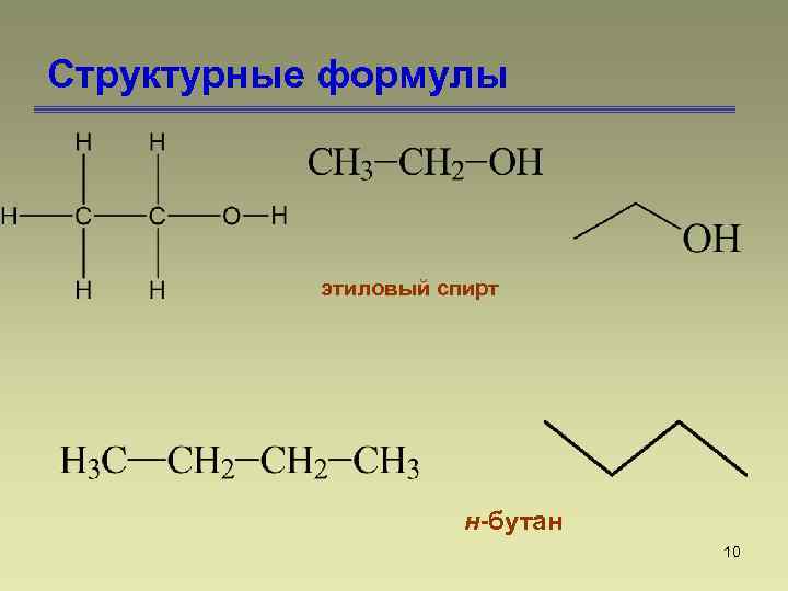 Структурные формулы этилового