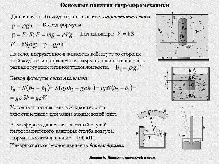 Гидростатическое давление жидкости. Силой гидростатического давления столба жидкости. Формула гидростатического давления жидкости. Гидравлическое давление столба жидкости. Формула гидростатического давления в трубе.