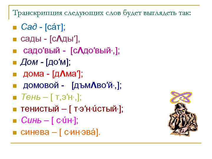 Writes транскрипция