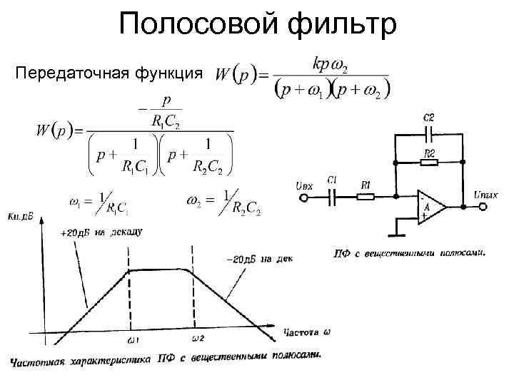 Полосовой фильтр на схеме