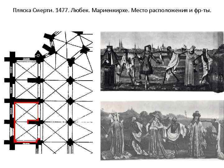 Пляска Смерти. 1477. Любек. Мариенкирхе. Место расположения и фр-ты. 