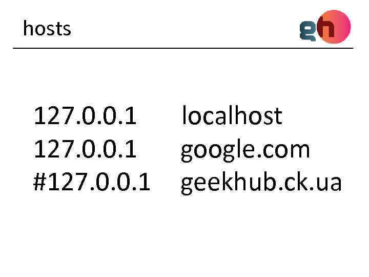 hosts 127. 0. 0. 1 #127. 0. 0. 1 localhost google. com geekhub. ck.