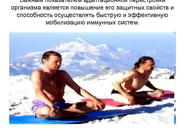 Важным показателем адаптационной перестройки организма является повышение его защитных свойств и способность осуществлять быструю