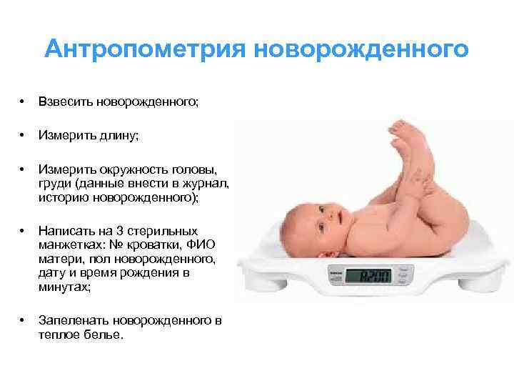 Физиологическое снижение массы новорожденного составляет. Антропометрические измерения новорожденного алгоритм. Антропометрическое исследование новорожденного. Антропометрия плода новорожденного. Антропометрия детей грудного возраста алгоритм.