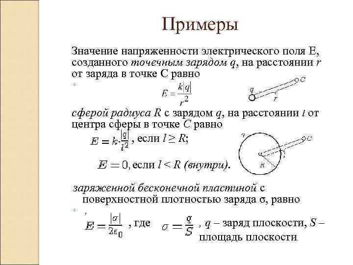 Напряженность поля созданного точечным