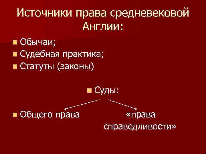 Источники английской истории. Судебная система Англии в средние века.