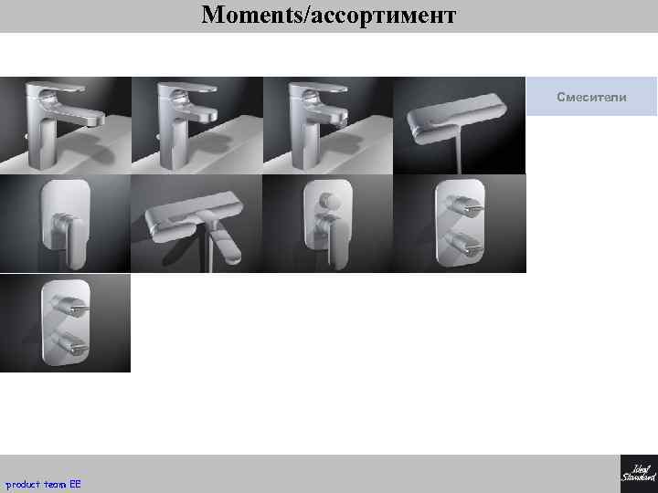 Moments/ассортимент Смесители product team EE 