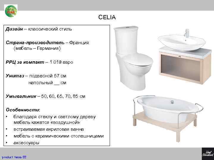 CELIA Дизайн – классический стиль Страна-производитель – Франция (мебель – Германия) РРЦ за компакт