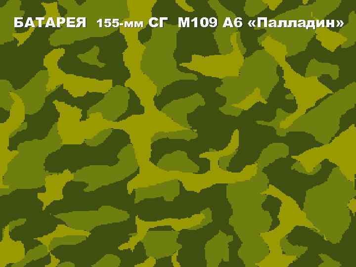 БАТАРЕЯ 155 -мм СГ М 109 А 6 «Палладин» 