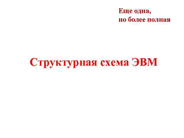 Еще одна, но более полная Структурная схема ЭВМ 