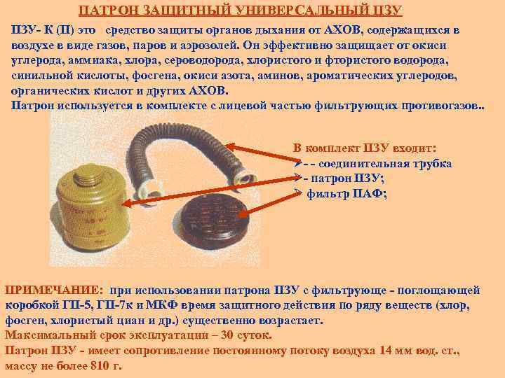 Средства индивидуальной защиты органов дыхания от ахов