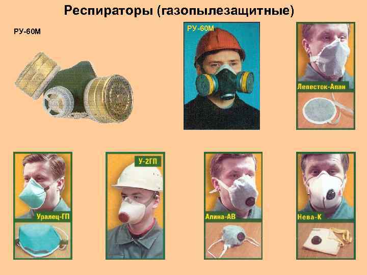 Респираторы (газопылезащитные) РУ-60 М 