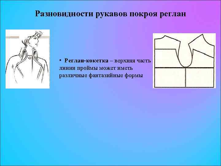 Покрой какие бывают. Покрой рукава. Покрой реглан. Тип рукава реглан. Виды рукавов реглан.