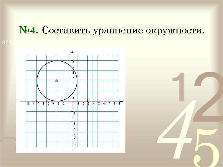 № 4. Составить уравнение окружности. 