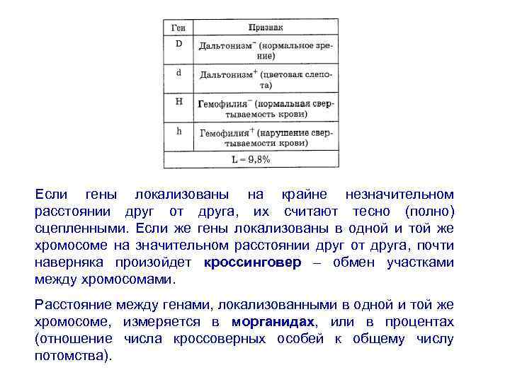 Если гены локализованы на крайне незначительном расстоянии друг от друга, их считают тесно (полно)