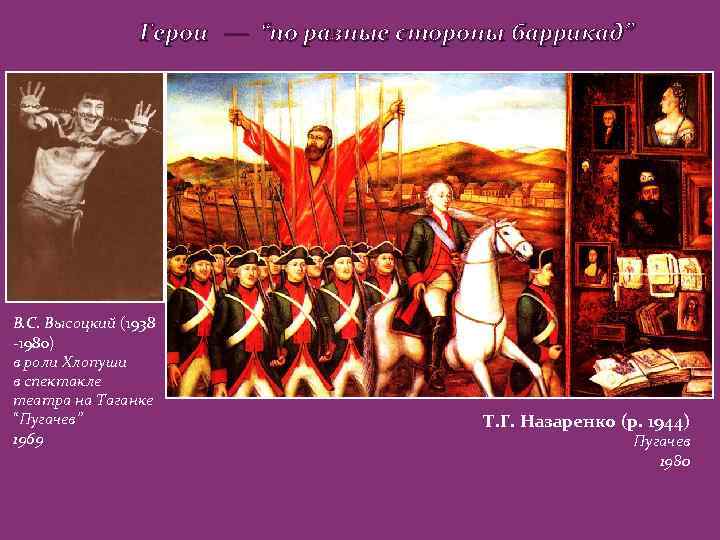 Герои — “по разные стороны баррикад” В. С. Высоцкий (1938 -1980) в роли Хлопуши