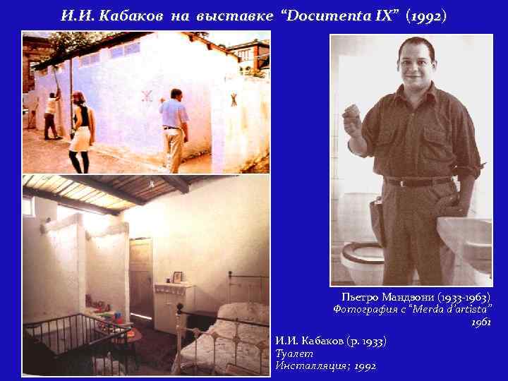 И. И. Кабаков на выставке “Documenta IX” (1992) Пьетро Мандзони (1933 -1963) Фотография с