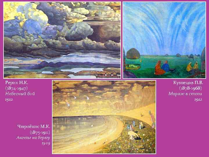 Рерих Н. К. (1874 -1947) Небесный бой 1912 Чюрлёнис М. К. (1875 -1911) Ангелы