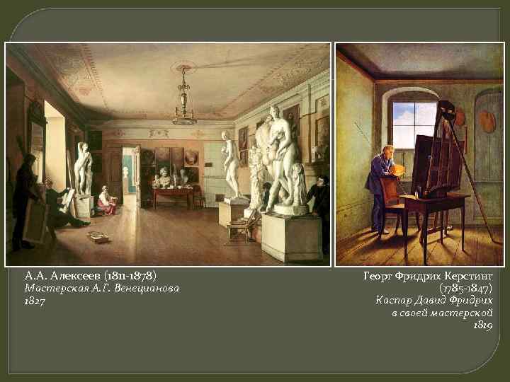 А. А. Алексеев (1811 -1878) Мастерская А. Г. Венецианова 1827 Георг Фридрих Керстинг (1785