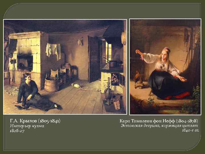 Г. А. Крылов (1805 -1841) Интерьер кухни 1826 -27 Карл Тимолеон фон Нефф (1804