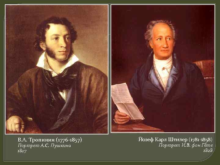 В. А. Тропинин (1776 -1857) Портрет А. С. Пушкина 1827 Йозеф Карл Штилер (1781