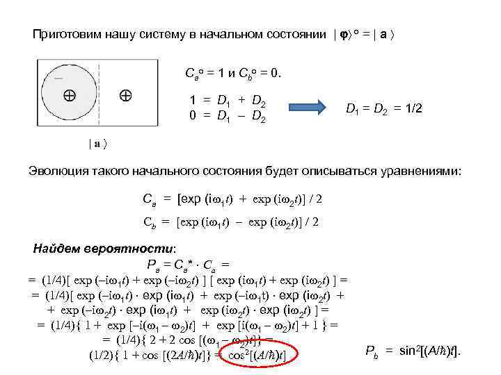 Приготовим нашу систему в начальном состоянии | о = | a Сaо = 1