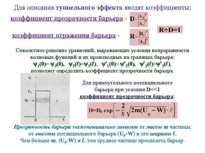 Коэффициент прозрачности потенциального барьера