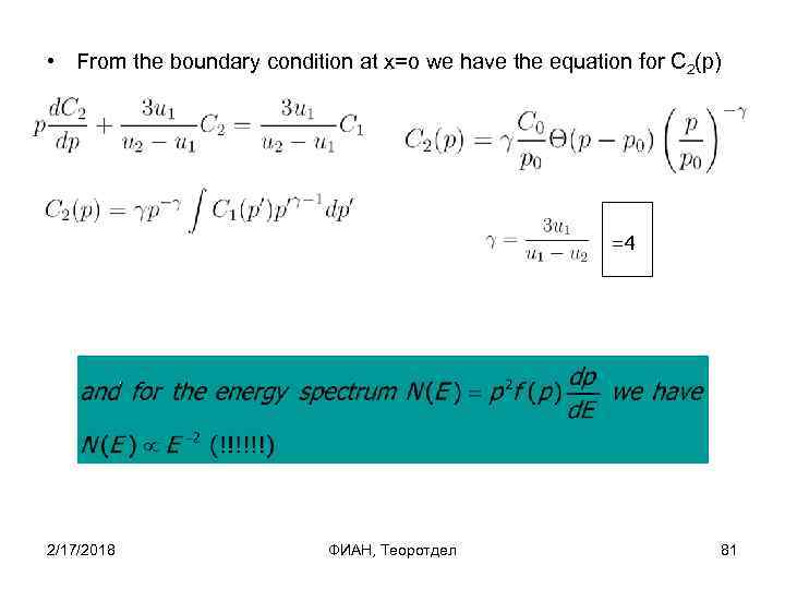  • From the boundary condition at x=o we have the equation for C