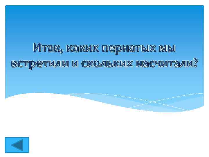 Итак, каких пернатых мы встретили и скольких насчитали? 