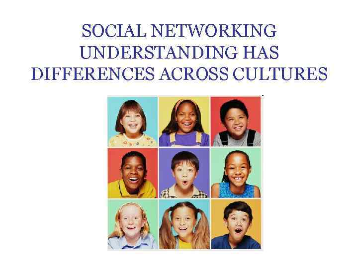 SOCIAL NETWORKING UNDERSTANDING HAS DIFFERENCES ACROSS CULTURES 