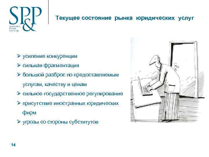 Текущее состояние рынка юридических услуг Ø усиление конкуренции Ø сильная фрагментация Ø большой разброс