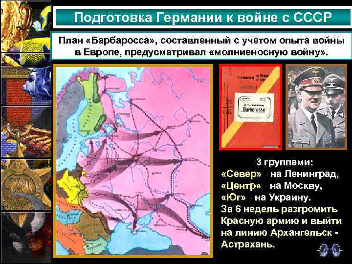 Подготовка Германии к войне с СССР План «Барбаросса» , составленный с учетом опыта войны