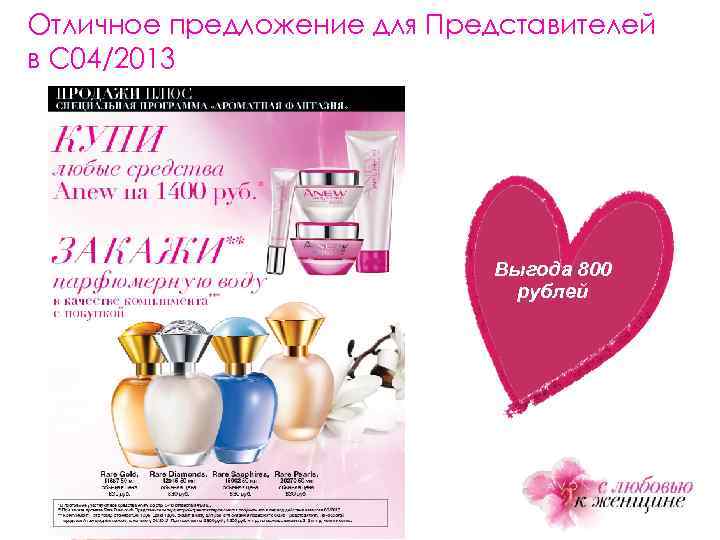 Отличное предложение для Представителей в С 04/2013 Выгода 800 рублей 