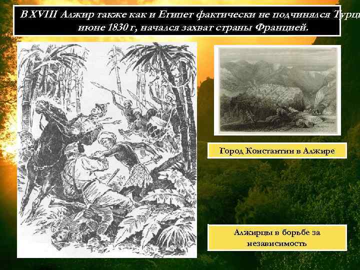 В XVIII Алжир также как и Египет фактически не подчинялся Турци июне 1830 г,