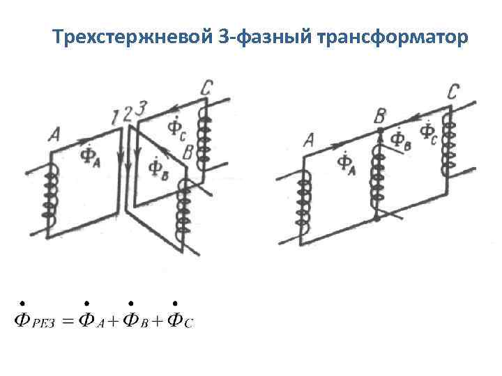 Трехстержневой 3 -фазный трансформатор 