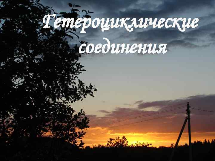 Гетероциклические соединения 