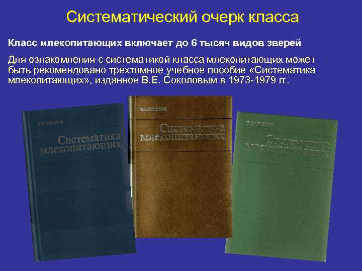 Систематический очерк класса Класс млекопитающих включает до 6 тысяч видов зверей Для ознакомления с