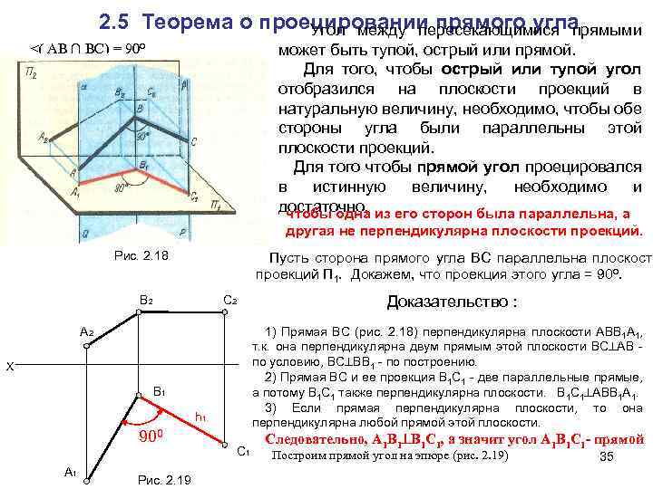 Проекция прямого угла. Правило проецирования прямого угла Начертательная геометрия. Теорема о проецировании прямого угла Начертательная геометрия. Теорема о прямом угле Начертательная геометрия. Теорема о проекции прямого угла.