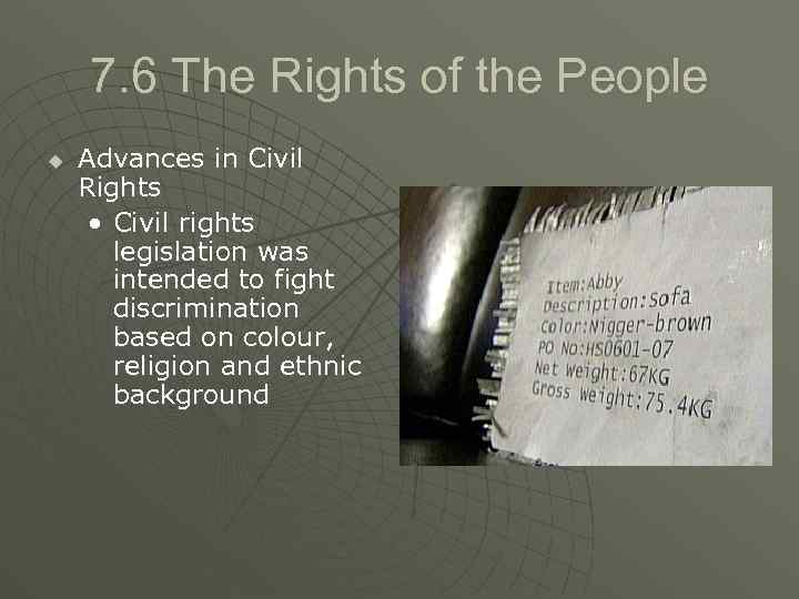 7. 6 The Rights of the People u Advances in Civil Rights • Civil
