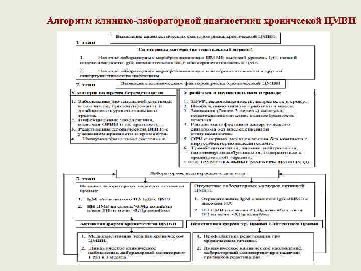 Алгоритм клинико-лабораторной диагностики хронической ЦМВИ 